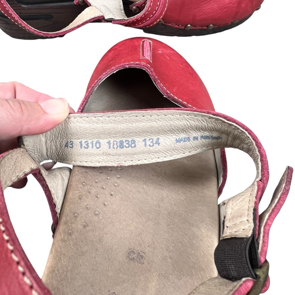 Sanita Clare Women's Mary Jane Clog in‎ Red Leather adjustable Clog 43 - Picture 9 of 9